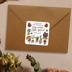 Lieve Lokale Kleine Spruit Baby Shower Vierkante Sticker