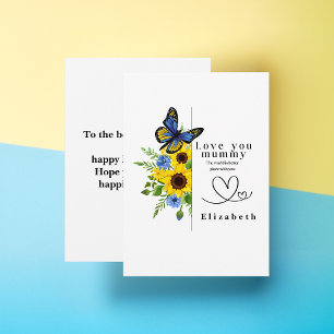 Lieve Mama Gepersonaliseerde Bloem Platte Kaart