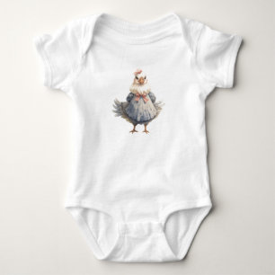 Lieve Mama Hen die een jurk draagt, Kip,