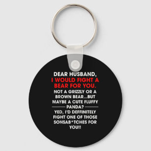 Lieve man, ik zou een Beer vechten voor jou Funny  Sleutelhanger