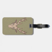 Lieve man, illustratie Antlers Red Outline Bagagelabel (Achterkant horizontaal)