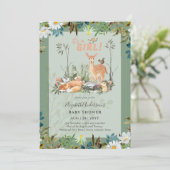 Lieve MEISJES Boshert Baby Shower Groene Uitnodigi Kaart (Staand voorkant)