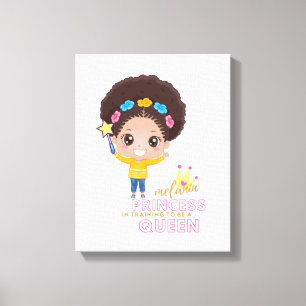 Lieve meisjes Melanin Prinses Training Om Koningin Canvas Afdruk