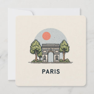 Lieve Minimalistische Vakantiekaart van de Paris S Feestdagenkaart