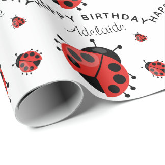 Lieve moderne rode lieveheersbeestje gepersonalise cadeaupapier