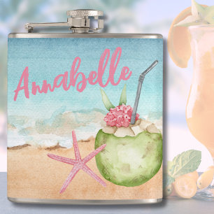 Lieve Modieuze Naam Strand Cocktail Tropisch Heupfles