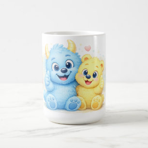 Lieve Monster Vrienden Gezellige Ochtend Duo Koffiemok