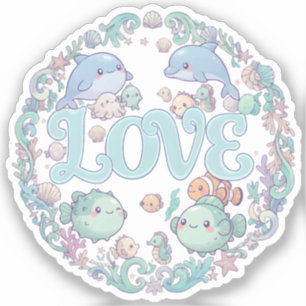 Lieve Moppige Chibi Zee Dieren Sticker