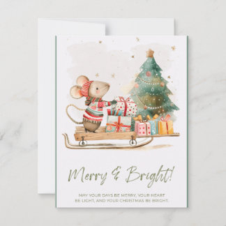 Lieve Muis die Cadeaus Levert op Kerstkaart met Sl
