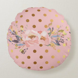 Lieve nepgouden polkadots bloemen rond kussen