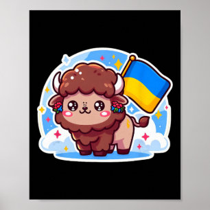 Lieve Oekraïense Fan Oekraïense Vlag Cute Biso Poster