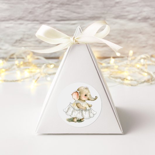 Lieve olifant waterverf  vierkante sticker