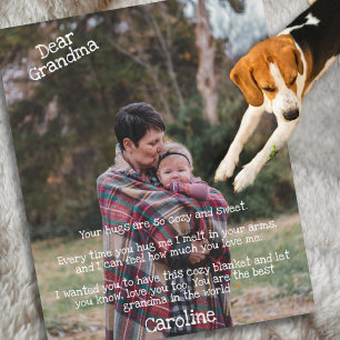 Lieve Oma Uw Knuffels Gezellige en Zoete Foto Fleece Deken