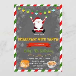 Lieve ontbijt met Kerstman feest uitnodiging