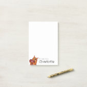 Lieve oranje cartoon kat hart naam post-it® notes (Op bureau)