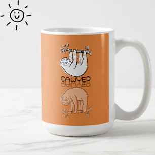 Lieve Oranje Luiaard Reflectie Doodle Aangepaste N Koffiemok