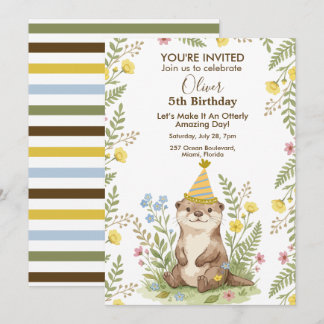 Lieve Otter Bloemrijke Bos Verjaardag Kaart