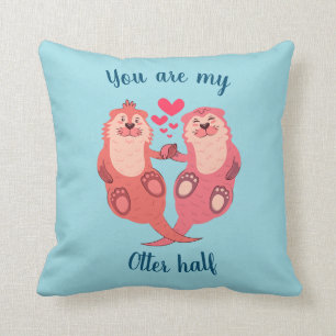 Lieve Otters Valentijnsdag Koppel Persoonlijk Kussen