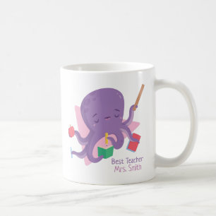 Lieve Paarse Octopus Leraar Persoonlijk Koffiemok