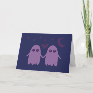 Lieve Paarse Spookjeskaart Bedankkaart