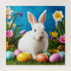 Lieve Paashaas met Kleurrijke Eieren Legpuzzel