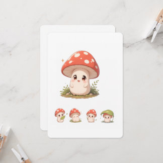 Lieve Paddenstoelen Karakter Wenskaart – Kawaii Co Kaart