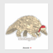 Lieve Pangolin Kerstman Bedreigde Soort Kerstmis Sticker (Vel)