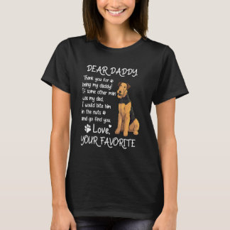 Lieve papa airedale terrier hond papa Vaderdag 1 T-shirt