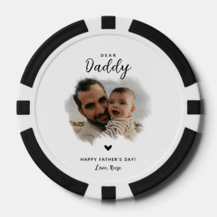 Lieve papa   Moderne Foto Hart Vaderdag Poker Chips