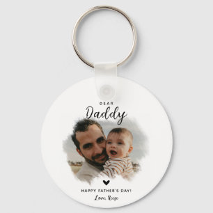 Lieve papa   Moderne Foto Hart Vaderdag Sleutelhanger