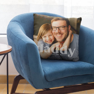 Lieve papa-overlay typografie foto kussen