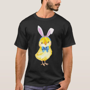 Lieve Pasen Kuiken Konijnenoren Kuiken Strikdas T-shirt