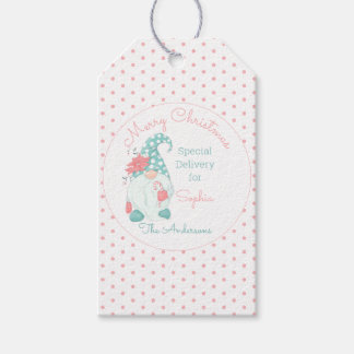 Lieve Pastelkleurig Prettig Kerstmis Aangepaste Na Cadeaulabel