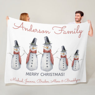 Lieve Persoonlijke Familienaam Sneeuwman Prettig K Fleece Deken