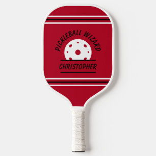Lieve Pickleball Tovenaar Naam Bal Rood Zwart Spor Paddle