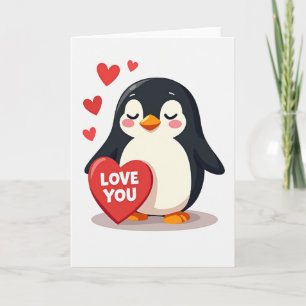 Lieve Pinguïn Hou Van Jou Hart Kaart