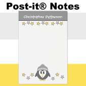 Lieve pinguïn ster naam kinderen grijs geel post-it® notes