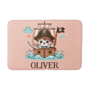 Lieve Piraat Zeiler Kind en Piratenschip Badmat
