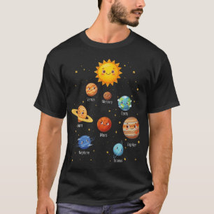 Lieve planeten rond de zon ruimte sterrenstelsel t-shirt