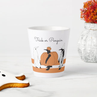 Lieve Pompoen Pinguïn Grappige Halloween Latte Mok