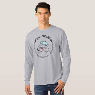 Lieve Poodle Hond Lijnkunst Grijs Esthetisch Comfo T-shirt
