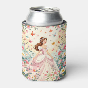 Lieve prinses met vlinders blikjeskoeler