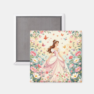 Lieve prinses met vlinders magneet