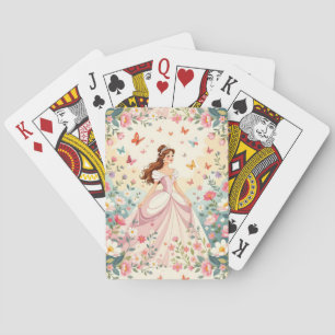 Lieve prinses met vlinders pokerkaarten