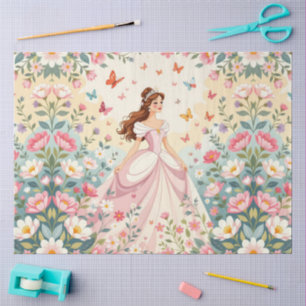 Lieve prinses met vlinders tissuepapier