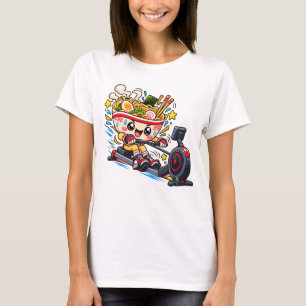 Lieve Ramenkom Roeimachine Cartoon Fitness T-shirt