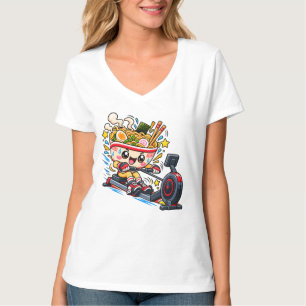 Lieve Ramenkom Roeimachine Cartoon Fitness T-shirt