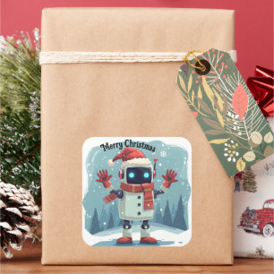 lieve robot Kerst sticker