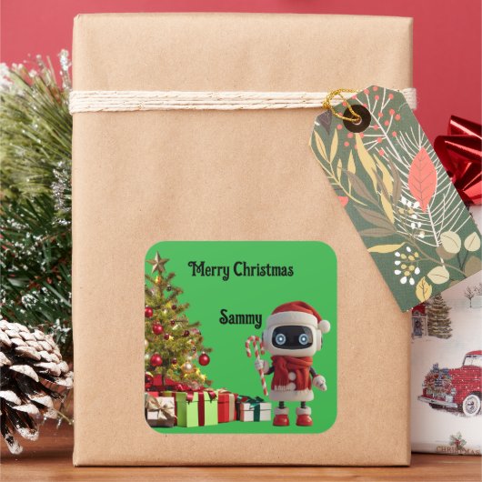 lieve robot Kerst sticker (Feestdagen)