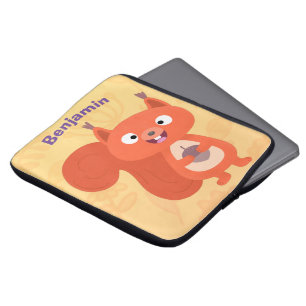 Lieve rode eekhoorn cartoon laptop sleeve